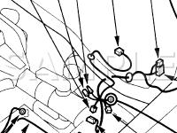 Left Side Engine Compartment Wire Harness Diagram for 2004 Acura MDX Touring 3.5 V6 GAS