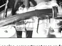 Center of Engine Compartment Rear on Fuel Distributor Diagram for 1995 BMW 750IL  5.4 V12 GAS
