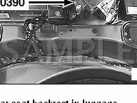 Behind Rear Seat Backrest in Luggage Compartment under Trim Panel Diagram for 2005 BMW 530I  3.0 L6 GAS