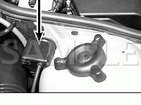 In Connector Well On Front Left Suspension Strut Dome Diagram for 2001 BMW 325XI  2.5 L6 GAS