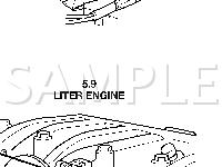 Engine Compartment Components Diagram for 2002 Dodge RAM 2500 Pickup  5.9 V8 GAS