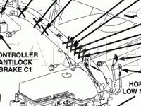 Underhood Component Locations Diagram for 2003 Dodge RAM 1500 Pickup  5.9 V8 GAS
