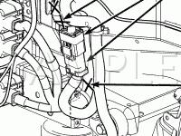 Left Engine Compartment Diagram for 2008 Chrysler Pacifica Touring 4.0 V6 GAS