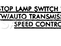 Park Brake, Speed Control & Stop Lamp Component Location Diagram for 1989 Dodge D150 Pickup  5.9 V8 GAS