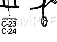 Instrument Panel Connector Locations Diagram for 1991 Plymouth Laser RS 2.0 L4 GAS