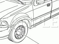 A/C Compressor, A/C Condenser Core Diagram for 2002 Lincoln Blackwood  5.4 V8 GAS