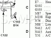 Engine Compartment, RH Side Front Diagram for 2002 Ford Escape  2.0 L4 GAS