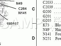 Behind Dash Panel,Center Diagram for 2002 Ford Escape  3.0 V6 GAS