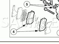 Front Disc Brake System Diagram for 2002 Ford ZX2  2.0 L4 GAS