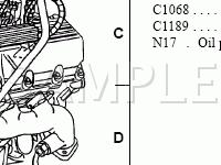 Engine Component Location Views Diagram for 2002 Ford Excursion  5.4 V8 GAS
