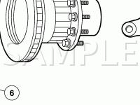 Rear Disc Brake Components Diagram for 2002 Ford F-250 Super Duty Pickup  6.8 V10 GAS
