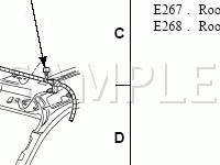 Roof Panel Wiring Harness and Connectors Diagram for 2002 Ford F-250 Super Duty Pickup  6.8 V10 GAS