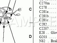 Behind Dash Panel, RH Side Diagram for 2002 Ford F-350 Super Duty Pickup  6.8 V10 GAS