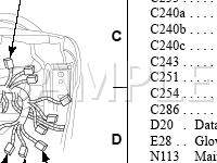 Dash Panel-Rear View Diagram for 2002 Lincoln LS  3.0 V6 GAS