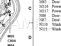 Rear Door Diagram for 2002 Mercury Sable  3.0 V6 GAS