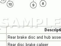 Rear Disc Brake System Components Diagram for 2003 Ford E-350 Econoline  5.4 V8 CNG