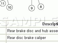 Rear Disc Brake Components Diagram for 2003 Ford E-450 Econoline  6.8 V10 GAS