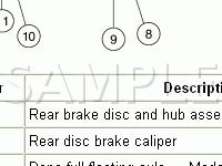 Rear Disc Brake System Components Diagram for 2003 Ford E-450 Econoline  7.3 V8 DIESEL