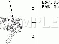 In Roof Component Location Views Diagram for 2003 Ford Excursion  6.8 V10 GAS