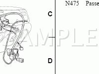 Instrument Panel Wiring Harness and Connectors Diagram for 2003 Ford F-250 Super Duty Pickup  5.4 V8 GAS