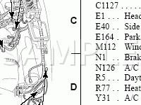 Engine Compartment Wiring Harness and Connectors Diagram for 2003 Ford F-250 Super Duty Pickup  6.8 V10 GAS