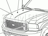EATC, Exterior Component Locations Diagram for 2003 Ford F-350 Super Duty Pickup  6.8 V10 GAS