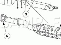 Inlet Pipes And Catalytic Converter Diagram for 2003 Ford F-350 Super Duty Pickup  6.8 V10 GAS