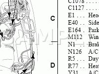 Engine Compartment Component Location Views Diagram for 2003 Ford F-450 Super Duty Pickup  6.8 V10 GAS