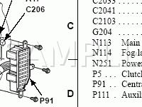 Behind Dash Panel, LH Side Diagram for 2003 Ford Ranger  2.3 L4 GAS