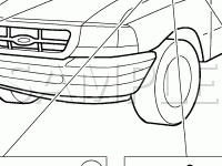 Air Bag And Safety Belt Pretensioner Supplemental Restraint System Components Diagram for 2003 Ford Ranger  3.0 V6 GAS