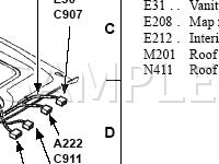 Roof Diagram for 2003 Mercury Sable  3.0 V6 GAS