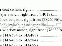 Door Component Locations Diagram for 2004 Lincoln Aviator  4.6 V8 GAS