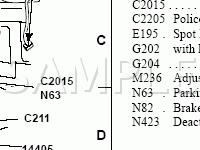 Components in LH Front Footwell Diagram for 2004 Ford Crown Victoria  4.6 V8 GAS