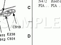 In Roof Panel,Front,Center,w/roof opening panel Diagram for 2004 Ford Escape  2.0 L4 GAS