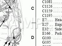 Engine Compartment Component Location Views Diagram for 2004 Ford Excursion  6.8 V10 GAS