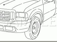 Engine Compartment Components  Diagram for 2004 Ford F-350 Super Duty Pickup  5.4 V8 GAS