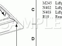 Liftgate Wiring Harness and Connectors Diagram for 2004 Ford F-250 Super Duty Pickup  6.8 V10 GAS