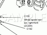 Engine Compartment Component Locations Diagram for 2004 Mercury Marauder  4.6 V8 GAS