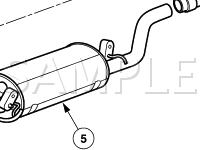 Exhaust System Diagram for 2004 Mercury Mountaineer  4.0 V6 FLEX