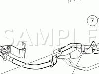 Power Steering System View, 4V Engine (CIII Pump) Shown, 2V (CIII Pump) Similar Diagram for 2004 Ford Taurus  3.0 V6 GAS