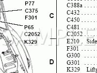 Behind Rear Seats, LH Side Diagram for 2004 Ford Taurus  3.0 V6 GAS