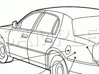 Fuel Tank And Lines Component Locations Diagram for 2004 Lincoln Town CAR Executive 4.6 V8 GAS