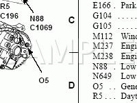 Engine Compartment Components Diagram for 2005 Ford Taurus  3.0 V6 GAS