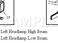 Exterior Lamps Diagram for 2002 Cadillac Eldorado ESC 4.6 V8 GAS