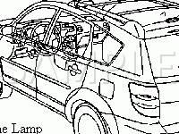 Dome Lamp Location Diagram for 2006 Pontiac Vibe  1.8 L4 GAS