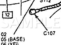 LH Apron Components Diagram for 1993 GEO Metro  1.0 L3 GAS
