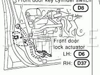 Power Door Lock Components Diagram for 2002 Infiniti I35  3.5 V6 GAS