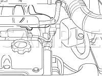Engine Compartment Diagram for 2001 KIA Sephia  1.8 L4 GAS