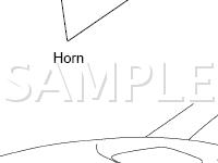 Horn Components Diagram for 2002 Lexus RX300  3.0 V6 GAS