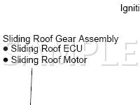 Sliding Roof System Components Diagram for 2003 Lexus GS300  3.0 L6 GAS